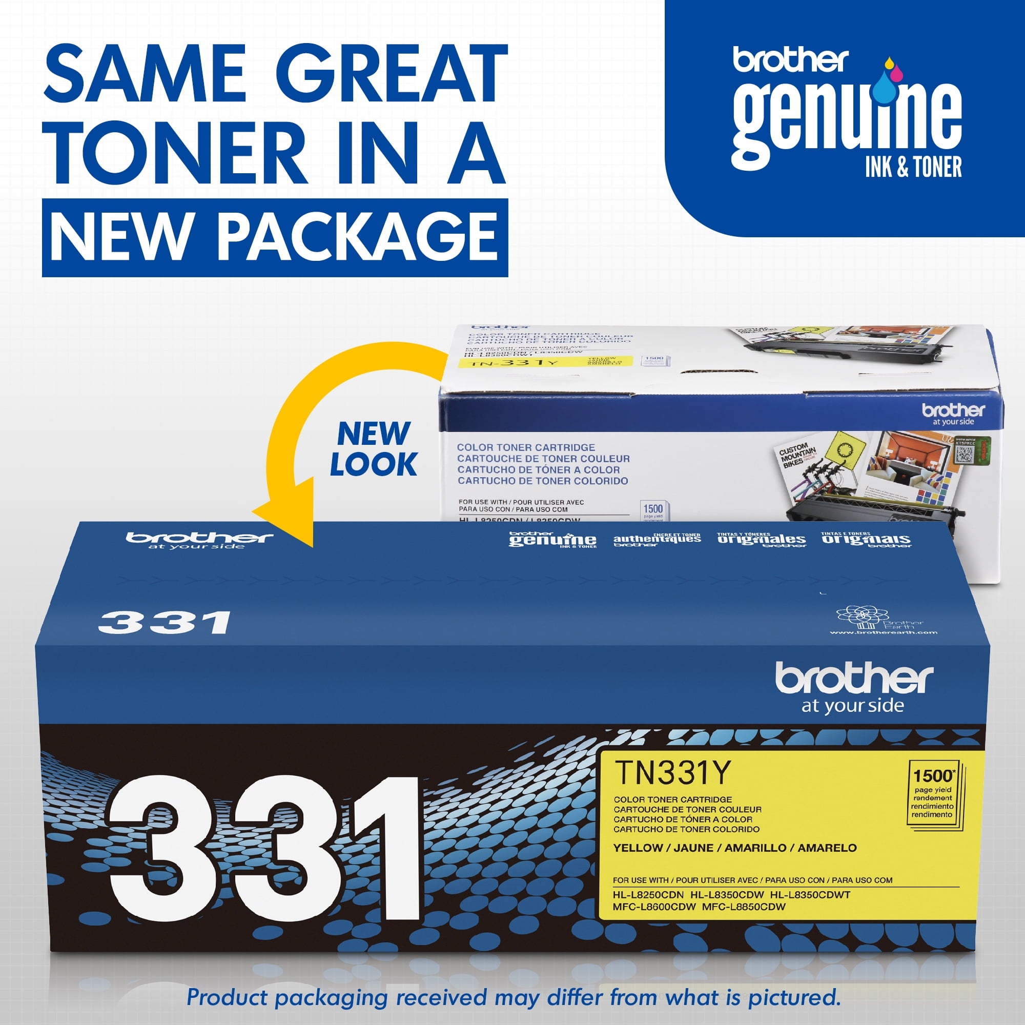 Brother TN331Y Toner, Yellow Brother TN331Y Toner, Yellow